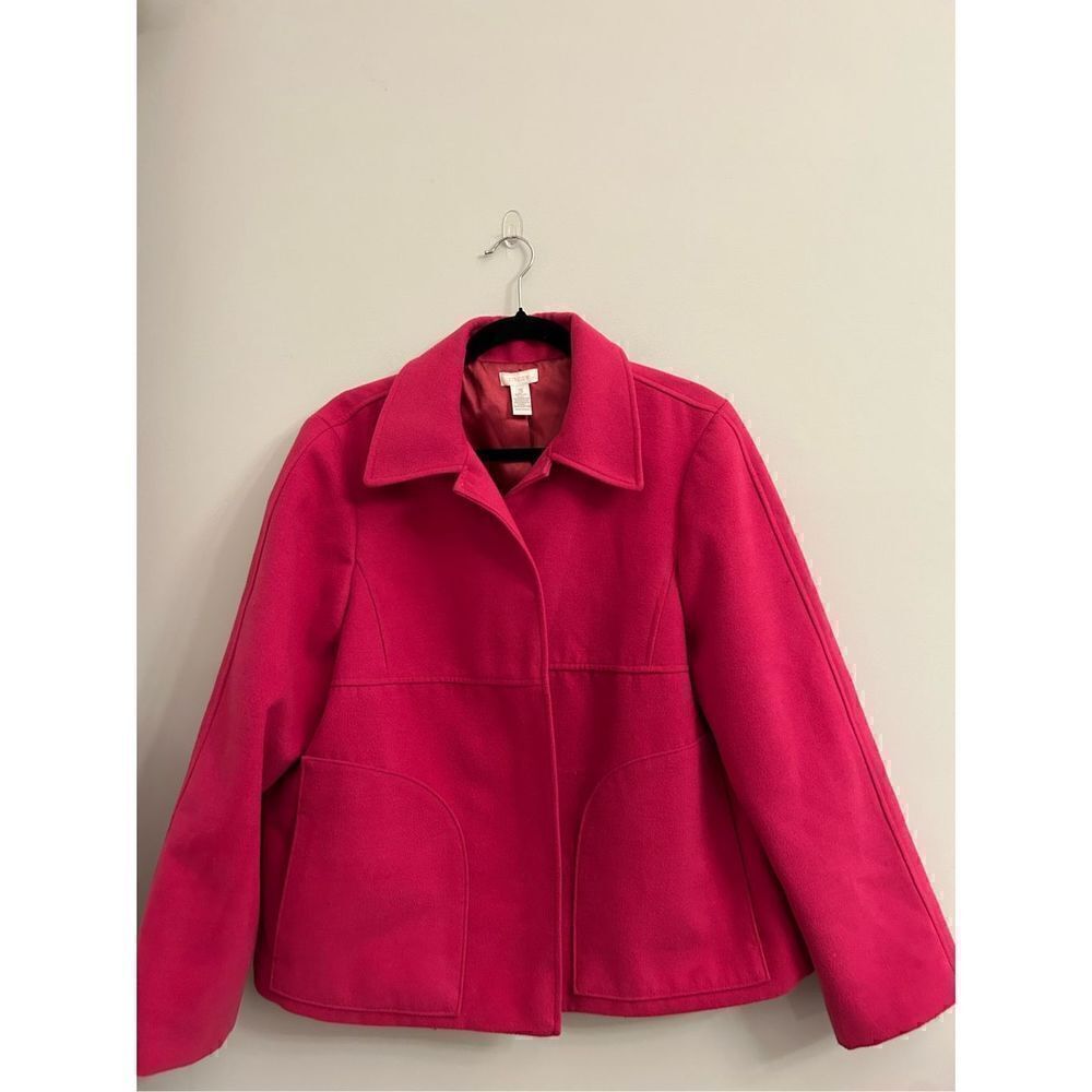 EUC Chico's size 3 (XL) Fuchsia Pink open front jacket